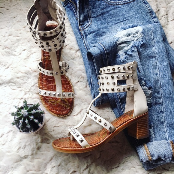Sam Edelman Shoes - Sam Edelman White Gladiator Studded Sandal